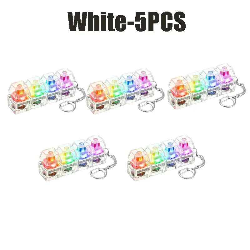 4-Button Fingertip Keyboard Keychain RGB Keyboard Fidget Toy With Lights For Stress Relief Decompression Calming