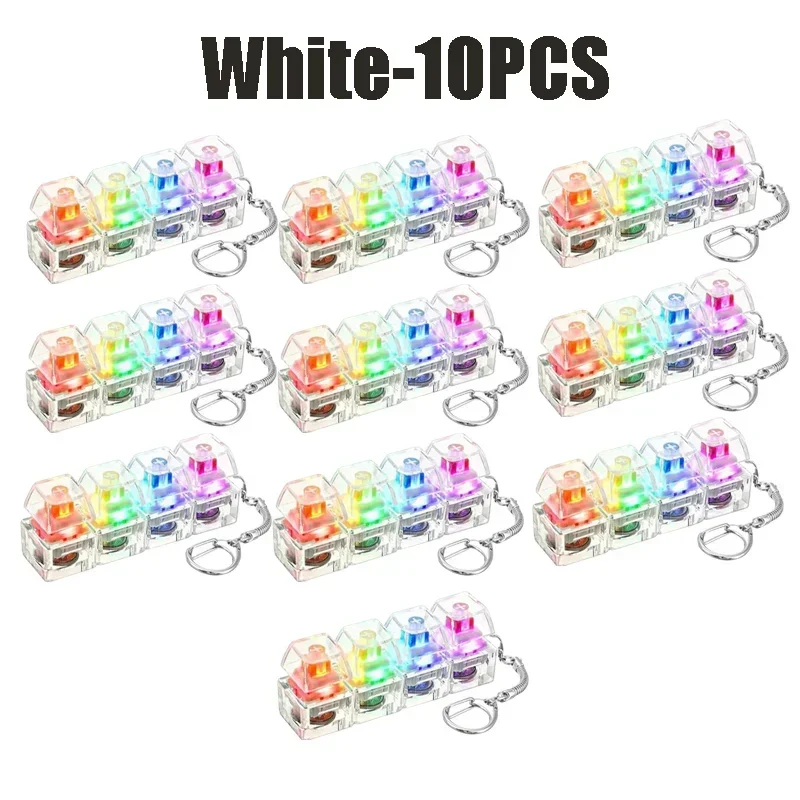 4-Button Fingertip Keyboard Keychain RGB Keyboard Fidget Toy With Lights For Stress Relief Decompression Calming