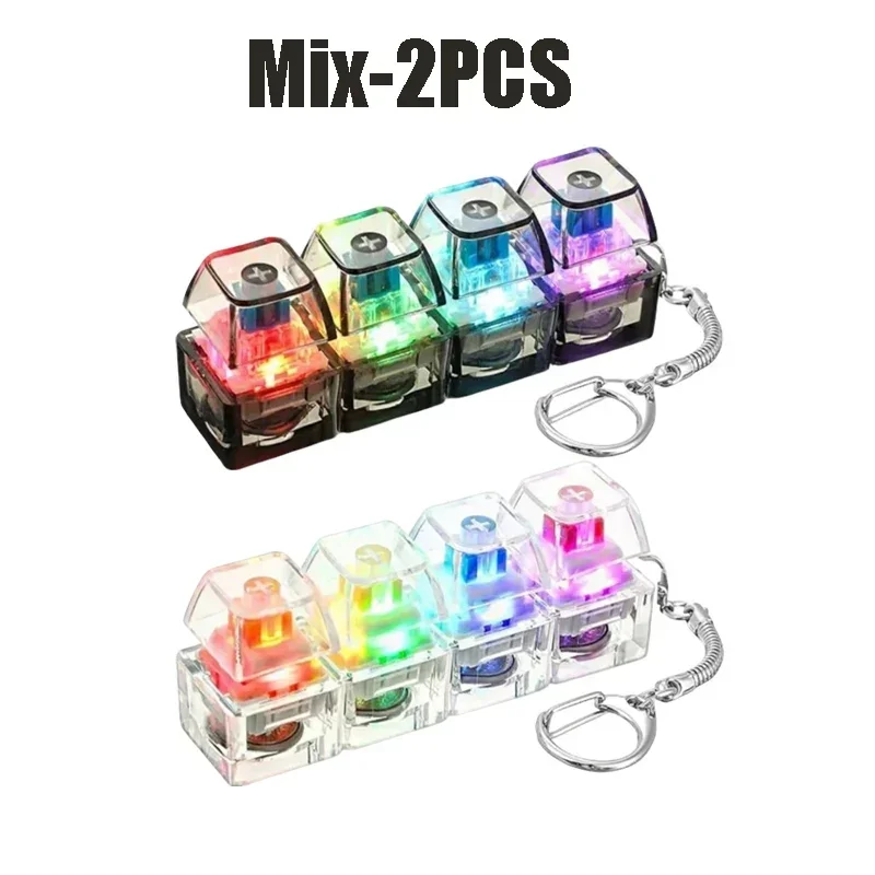 4-Button Fingertip Keyboard Keychain RGB Keyboard Fidget Toy With Lights For Stress Relief Decompression Calming