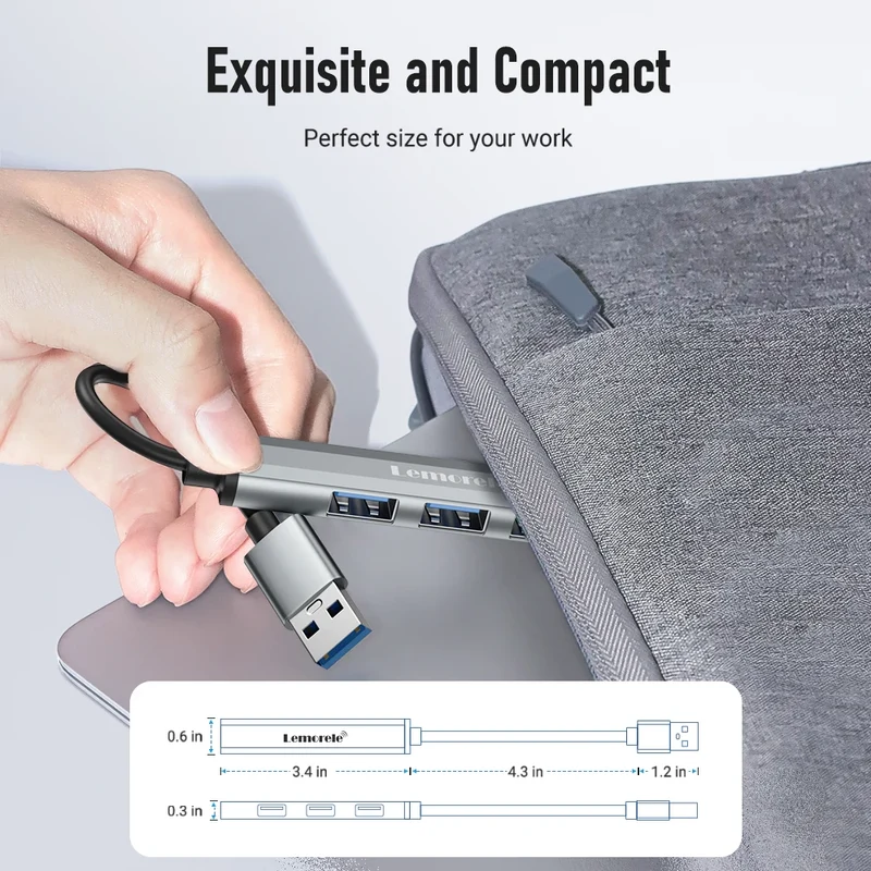 Lemorele 120cm 4Ports USB HUB OTG USB A 3.0 Adapter Multi Splitter Adapter Laptop Accessories For Xiaomi Lenovo Macbook Pro