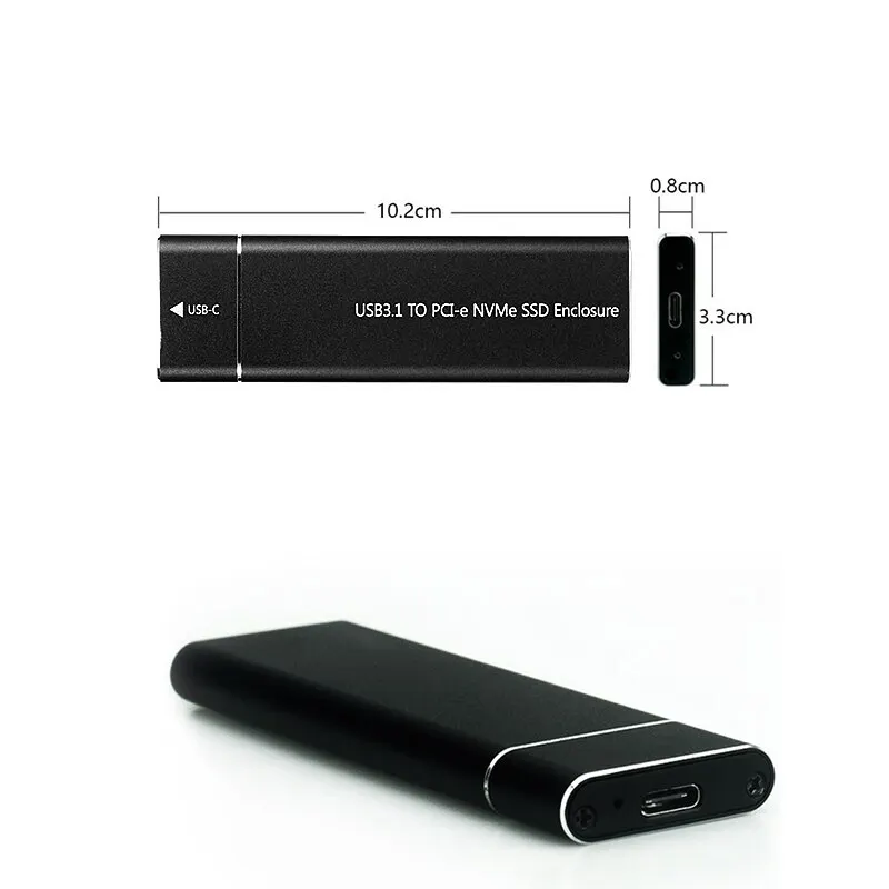 USB3.1 M.2 NVME SSD Enclosure Mobile Case Supports NVME Protocol To Type-C Solid Metal External Hard Disk Case Laptop Phone SSD
