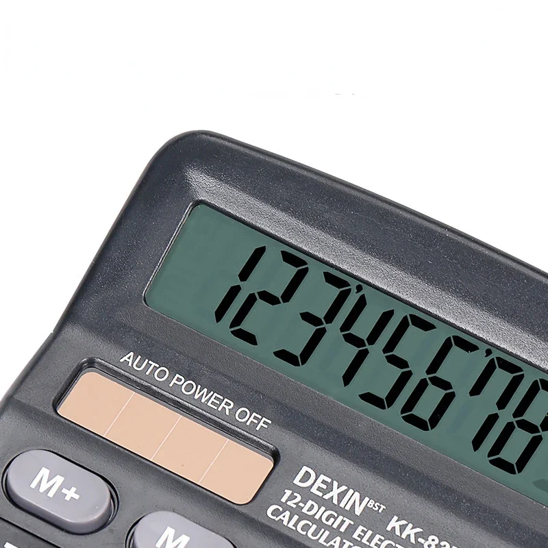 12-Digit Large LCD Display Calculator Standard Function Calculator with Solar & Battery Dual Power for Home Basic Desktop Office