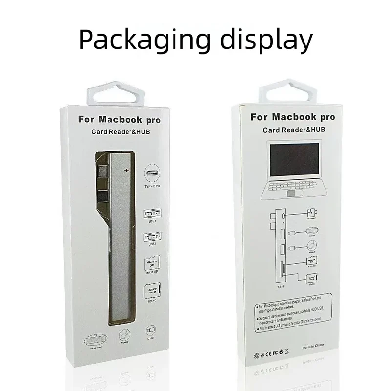 8-in-2 USB Type C Hub with 3.5mm Audio Jack, Micro SD Reader for Laptop/Tablet/Phone, Disk Converter Multi-Interface