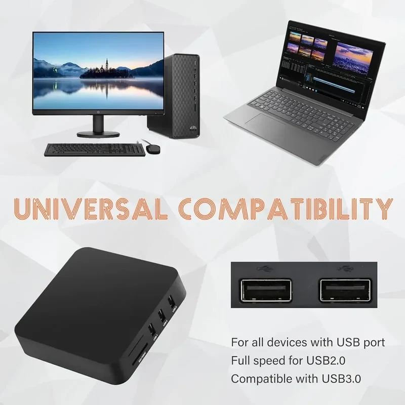 USB All-In-One Memory Card Reader External SD SDHC Mini Micro M2 MMC XD CF for MP3 Digital Camera