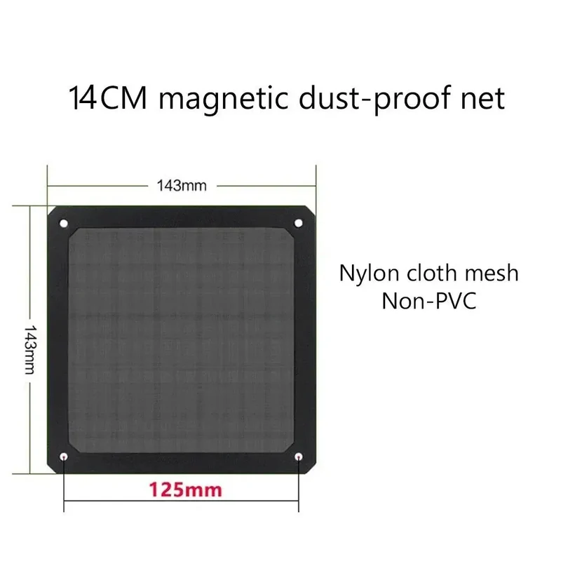 LDPCSJ Magnetic Frame Dust Filter 8-14cm Mesh Cover Net Guard for PC Computer Case Cooling Fan Power Supply Chassis with Hole