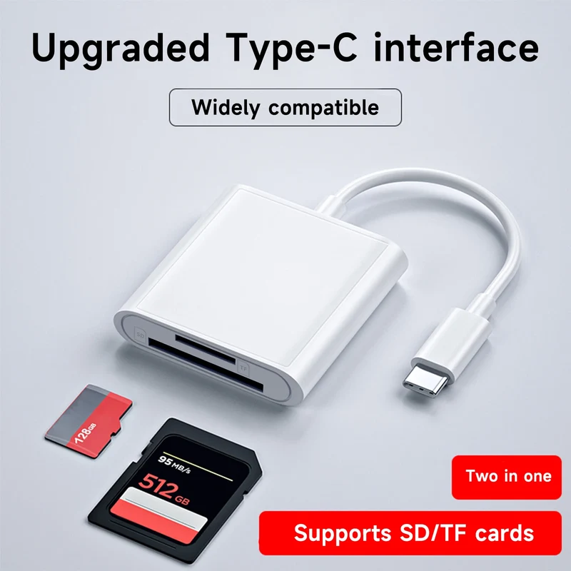 2 in 1 OTG Type C Card Reader USB Flash Drive SD/TF Memory Card Adapter for Smartphones And Tablets