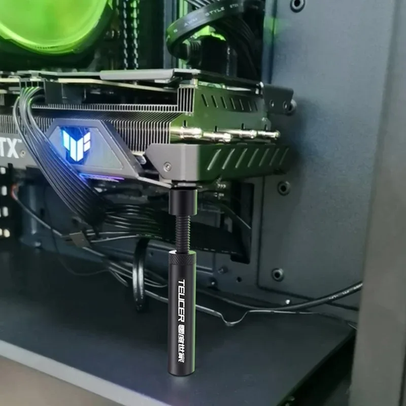 TEUCER Graphics Card GPU Holder Adjustable Telescopic Rotary Screw Magnetic Anti-Slip Support Vertical GPU Video Card Bracket