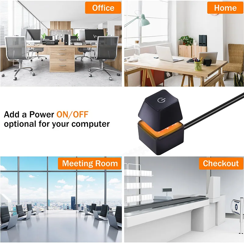Desk ON/OFF Power Switch for Desktop Computer RGB Backlight Mechanical Shaft Key External Remote Start PC Mainboard Reset Button