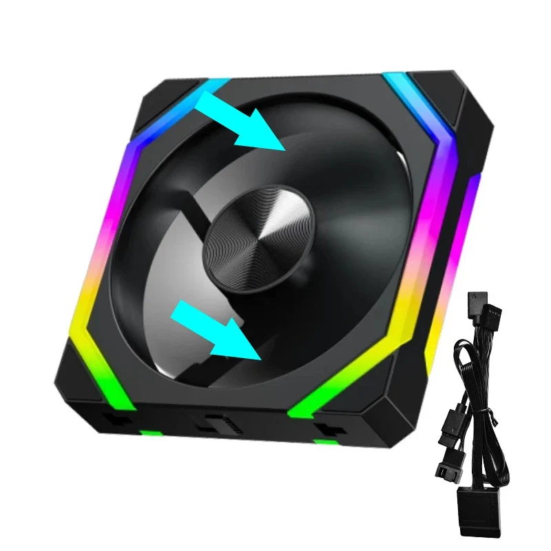 JUMPEAK CS120 ARGB Cooling Fan 360mm 240mm Modular Stackable Splicing PWM Silent 120mm RGB Fans For Gaming PC Case Water Cooler
