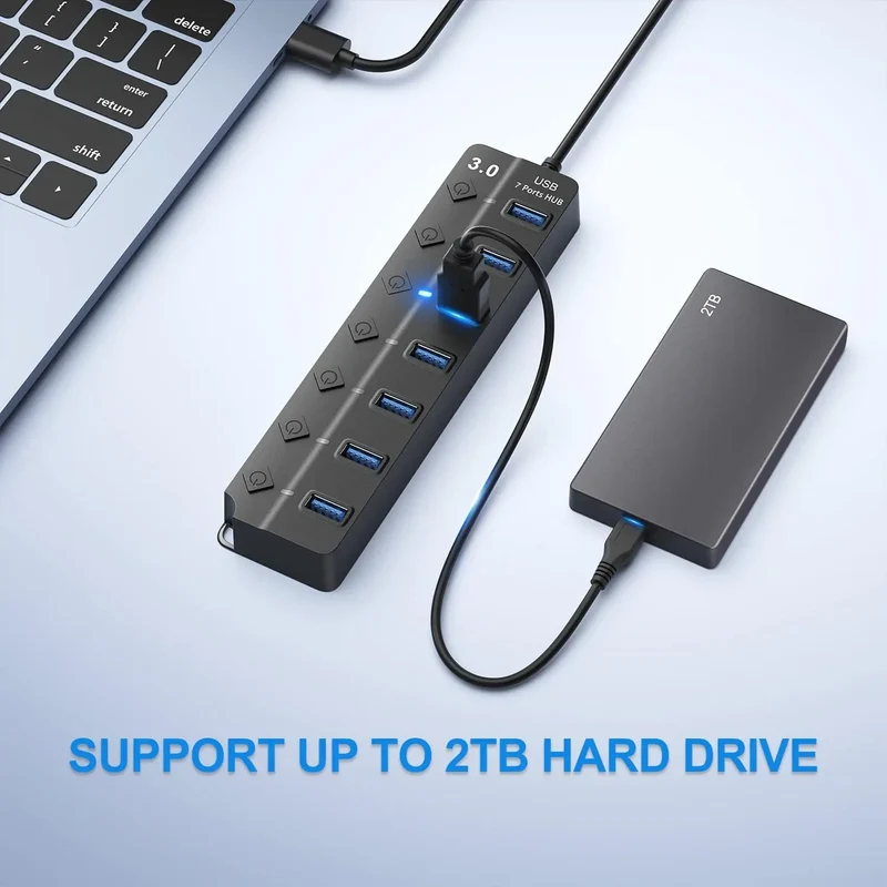 USB 3.0 Hub USB Hub 2.0 Multi USB Splitter Hub 100cm Long Cable Multiple Expander for Computer Laptop PC Accessories USB Adapter