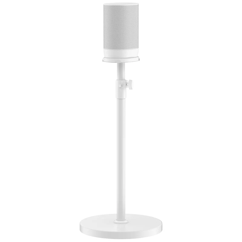 Height-Adjustable Speaker Stand for Sonos Move Stand, Heavy-Duty Floor Stand for Sonos Move & Move 2 with Concealed Power Cord Design, Easy Installation, White
