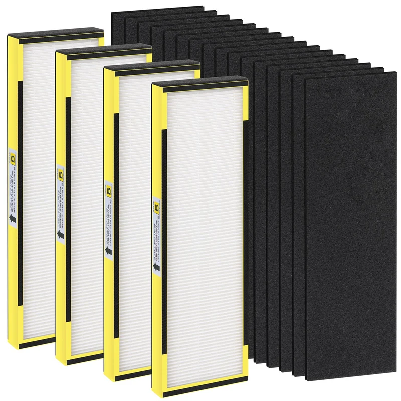 Tallais 12 Pieces FLT4825 HEPA Filter B Replacement for Gm Guardian,Compatible with Gm-Guardian FLT4825 AC4825 AC4800 AC4850, 2 Ture HEPA +10 Carbon Pre-Filters, 3-Stage Filtration System