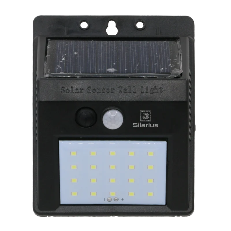 Silarius SIL-SOLARMOTION55 IP65 Solar PIR Motion detect light w Solar panel: 5.5V 100ma 0.55W