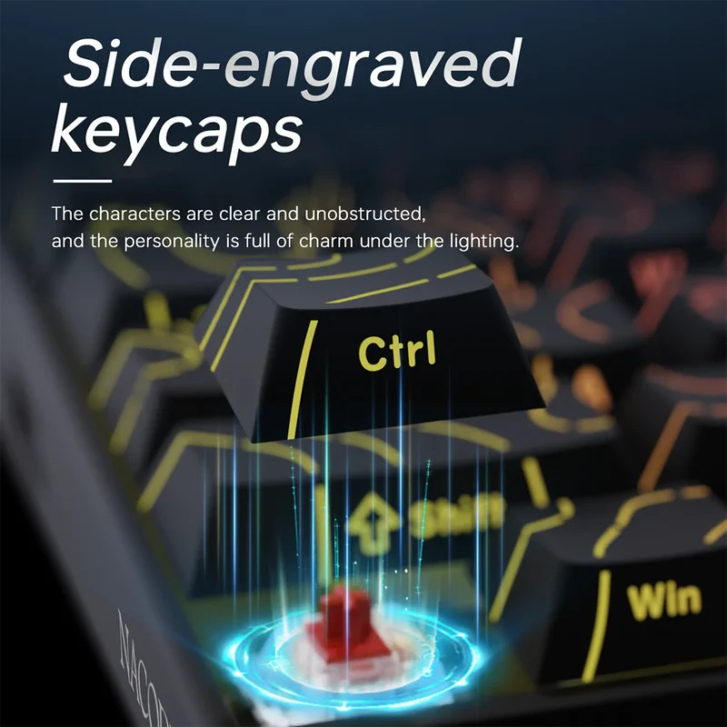 Mechanical Keyboard AJAZZ NK68 68-key hot-swappable gaming keyboard with RGB backlit keys ergonomic design and USB wired
