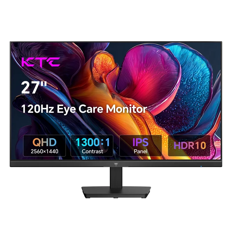 KTC 27 Inch Computer Monitor - QHD (2560 x 1440) Display, Up to 120Hz Monitor, IPS Panel H27D9