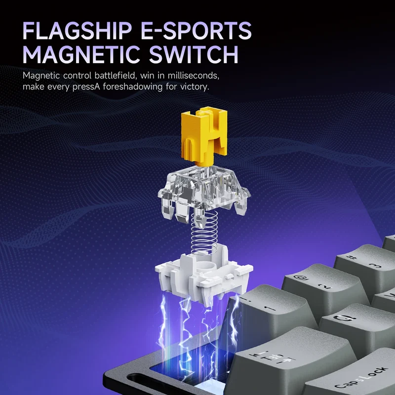 AJAZZ AK029 Wired Gaming Magnetic Switch Magnetic Rice Switch HIFI Edition, RGB Backlight, DIY Support
