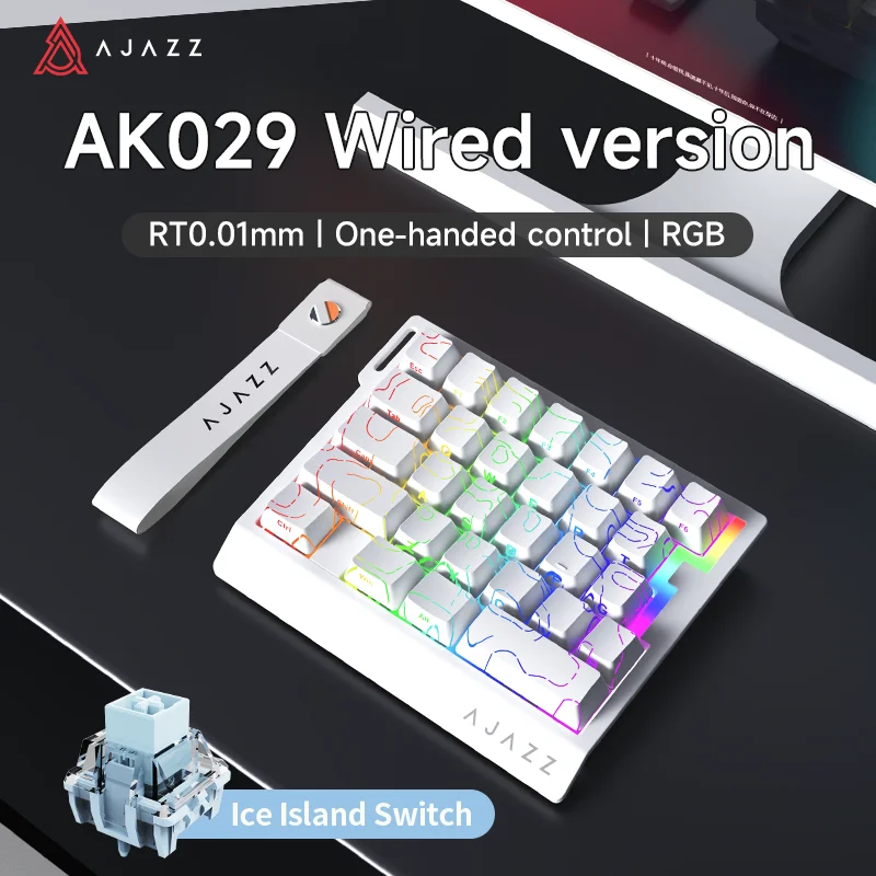 AJAZZ AK029 Wired Gaming Magnetic Switch Magnetic Rice Switch HIFI Edition, RGB Backlight, DIY Support