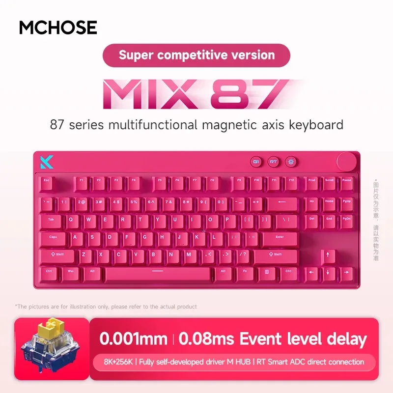 Mchose Mix87 Magnetic Swtich Keyboard Wired Gaming Keyboard 8K+256K Esport 0.08ms Low Latency E-Sports Custom Gamer Accessories