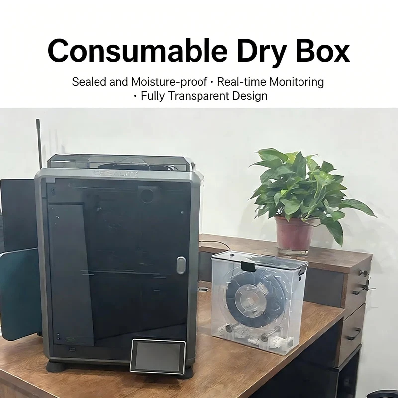 3D Printer Filament Dryer Box Airtight Moisture Proof Storage with Real-Time Monitoring & Tool Holder for 3D Printing Filament