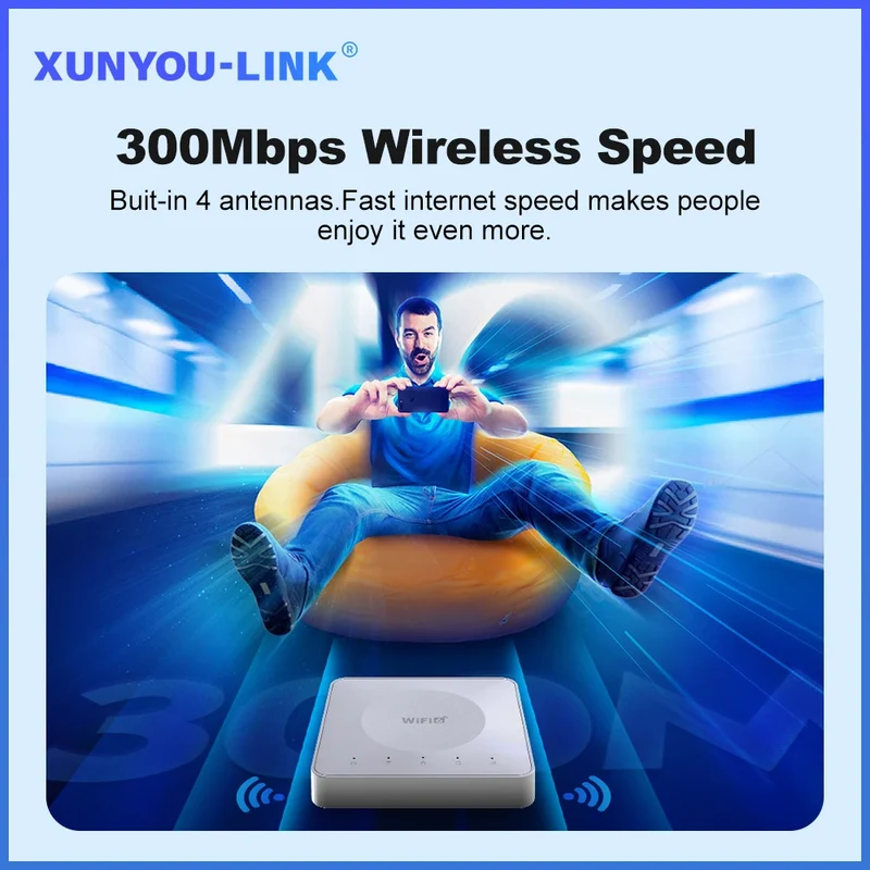 4G LTE Router WiFi 6 SIM Card Modem Support 32 Device Connections Mobile Wireless Router Typc-C Interface for Asia Africa Europe