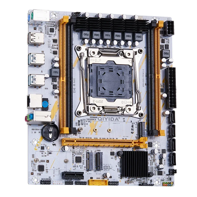 QIYIDA X99 motherboard LGA 2011 3 X99 C612chip with M.2 slot Support DDR4 Memory SATA3.0 USB3.0 PCI16X tpm2.0 msi14pin