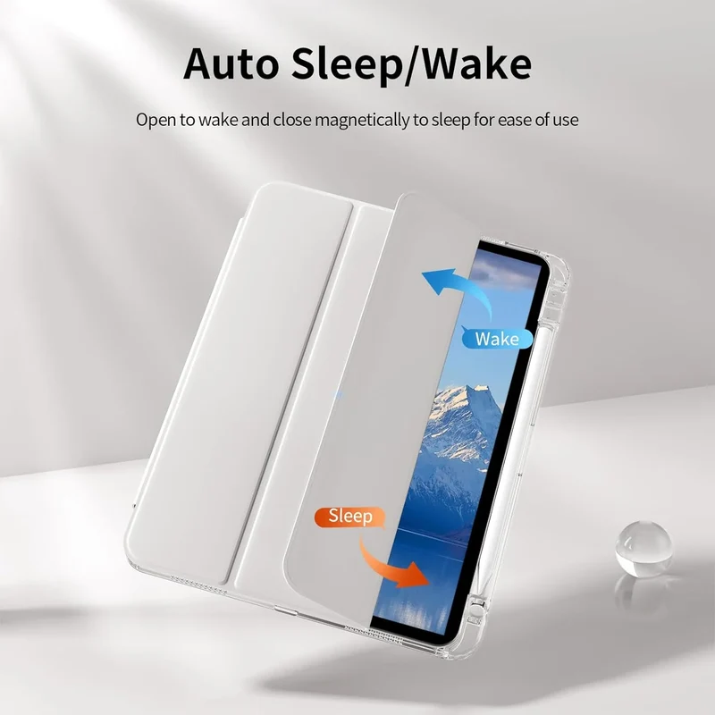 Case for iPad 5 6 7 8 9 10 11 Air 1 2 3 4 5 6 7 Mini 6 7 PC Matte Clear Transparent Acrylic Back Shell Auto Wake/Sleep