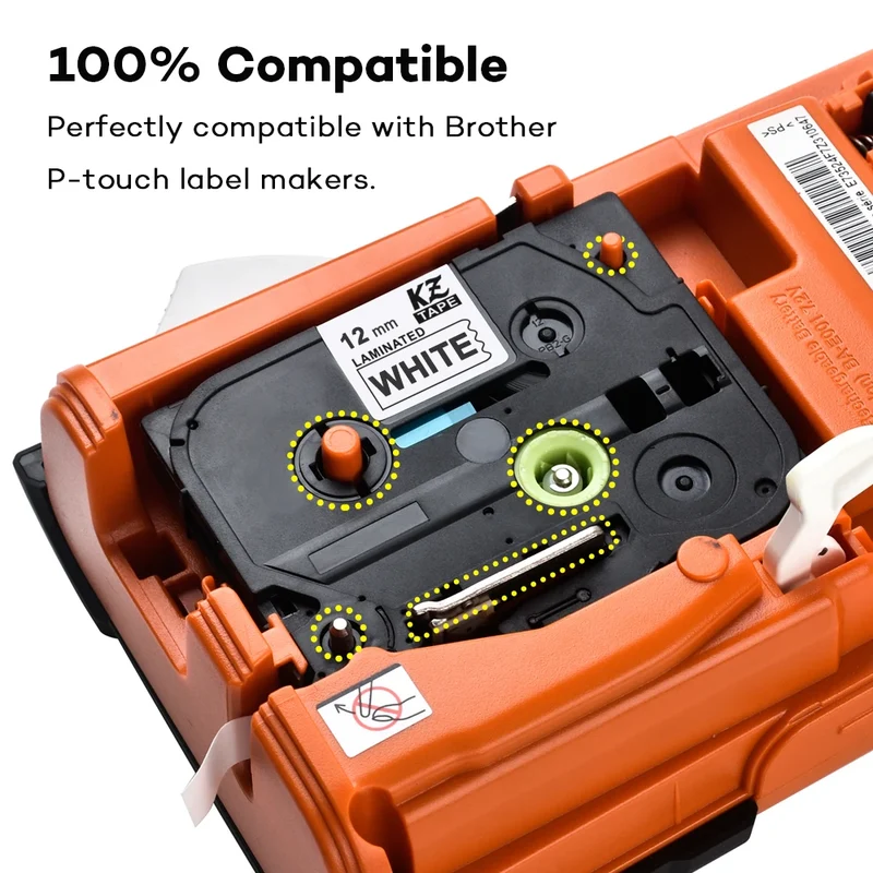 6-24mm Compatible TZe-231 TZe121 TZ335 241 251 345 Label Laminated Tape FOR PT-H110 PT-210D PT-E550W PT-710BT