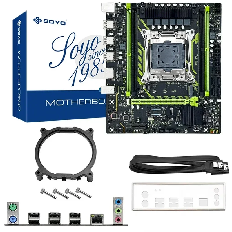 SOYO X99 Motherboard Set With LGA2011-3 Xeon E5 2630 V4 CPU DDR4 8GB (1*8GB) 2133MHz RAM NVME M.2 SATA Computer Accessories