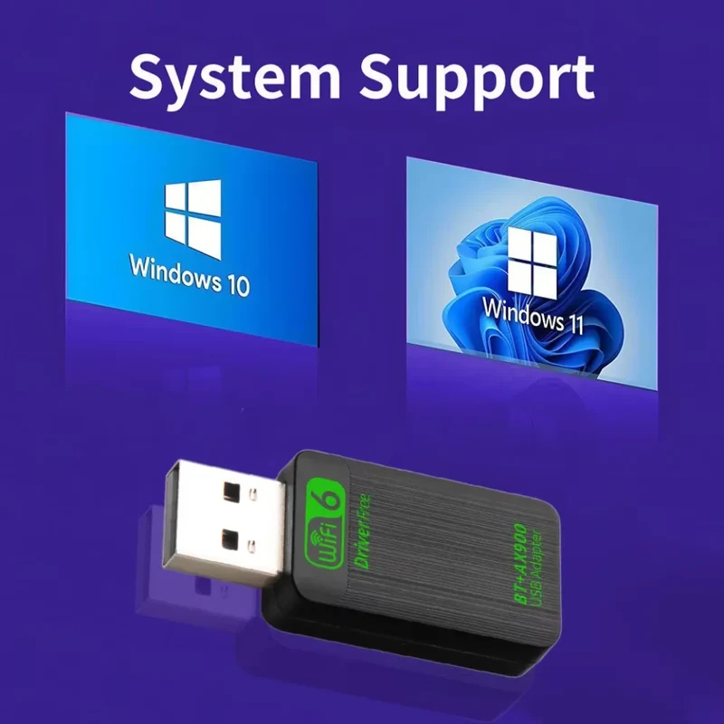 KEBIDUMEI AX900 WiFi6 Bluetooth5.4 USB Adapter 2 IN 1 Dual Band 2.4G 5GHz Wireless Network Dongle WiFi Receiver Support Win10 11