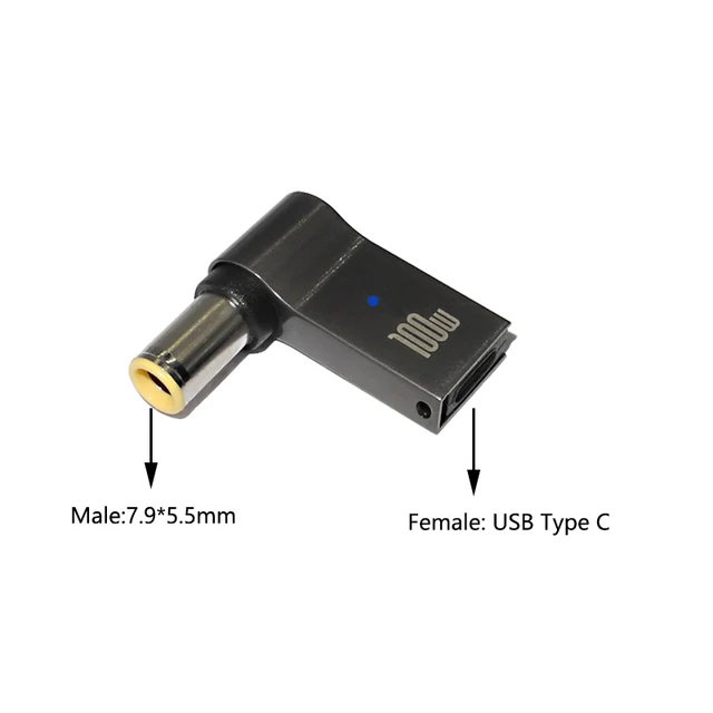 100W USB Type C Fast Charging Adapter Plug Connector Universal USB C Laptop Charger Converter for Dell Asus Hp Acer Lenovo