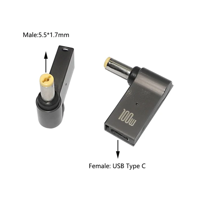 100W USB Type C Fast Charging Adapter Plug Connector Universal USB C Laptop Charger Converter for Dell Asus Hp Acer Lenovo