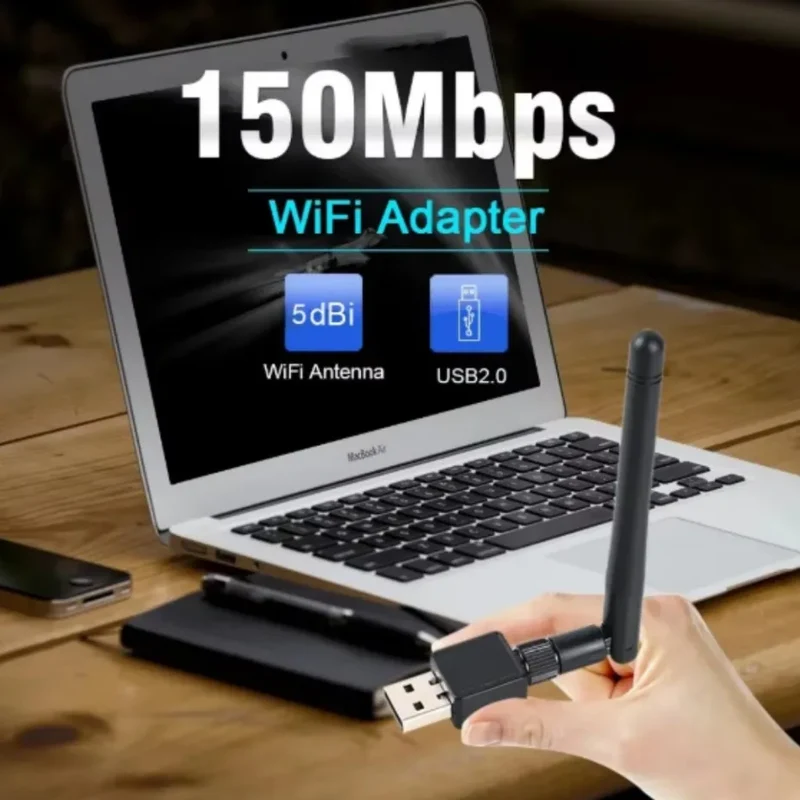 300Mbps USB 2.0 Wireless WiFi Adapter 802.11N Standard WiFi Receiver Dongle Wireless Network Card for DesktopLaptopWindowsSystem