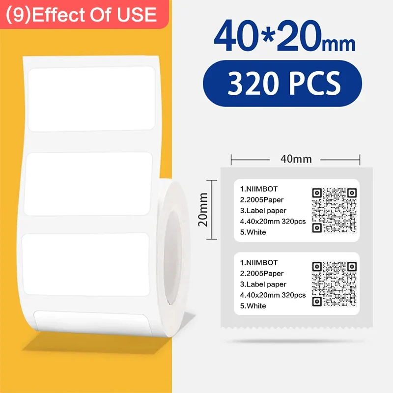 Niimbot 1Roll B1 White Sticker Waterproof Paper Adhesive Label White Anti-Oil For B1 B21 Mini Portable Thermal Printer Tape