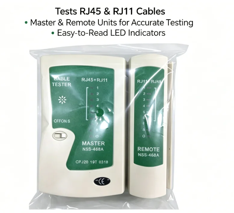 Network Cable Tester RJ45 Ethernet Cable Tester Lan Test Tool For Cat5 Cat6 CAT7 8P 6P LAN Cable And RJ11 Telephone Cable