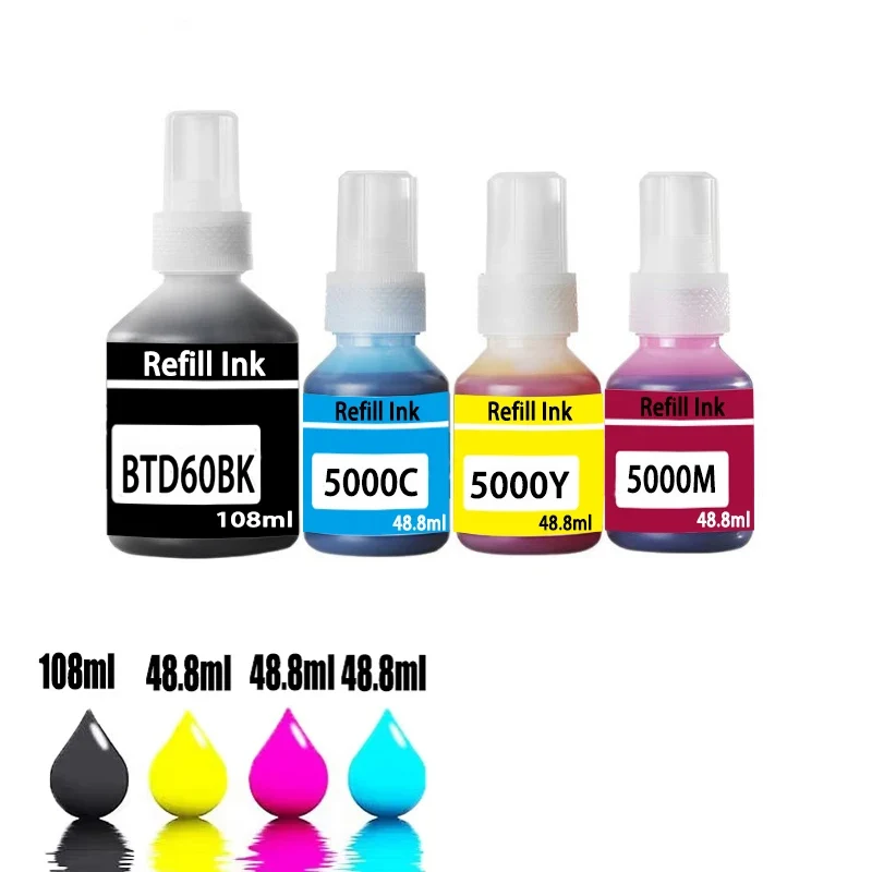 For Brother BTD60BK BT5000 Dye Ink Refill Ink Kit For Brother DCP-T300 T310/DCP-T500W/DCP-T700W/T800W T220/T226/T300 Printer