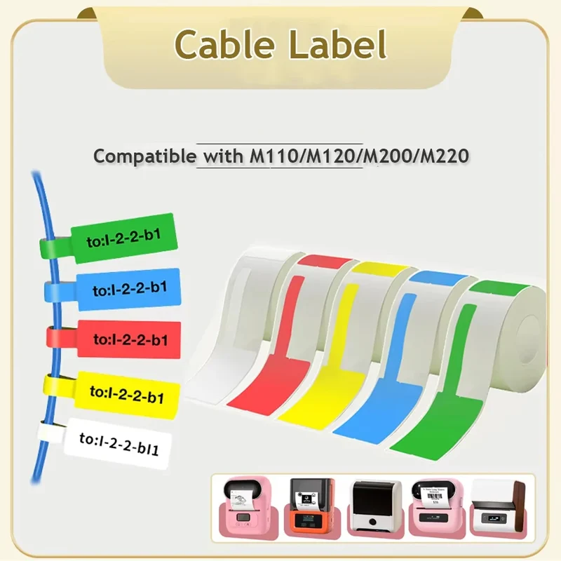 【Cable Wire Sticker】M110 M200 M220 MAKER F-Type Label Self-Adhesive Cable Electric Flexible Labels