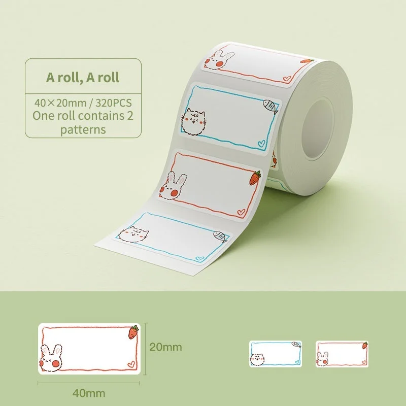 Niimbot 1Roll B1 White Sticker Waterproof Paper Adhesive Label White Anti-Oil For B1 B21 Mini Portable Thermal Printer Tape