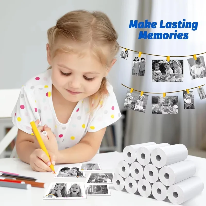 3-40Rolls 57x25MM Thermal Paper White Children Camera Instant Print Kids Camera Printing Paper Replacement Accessories Parts