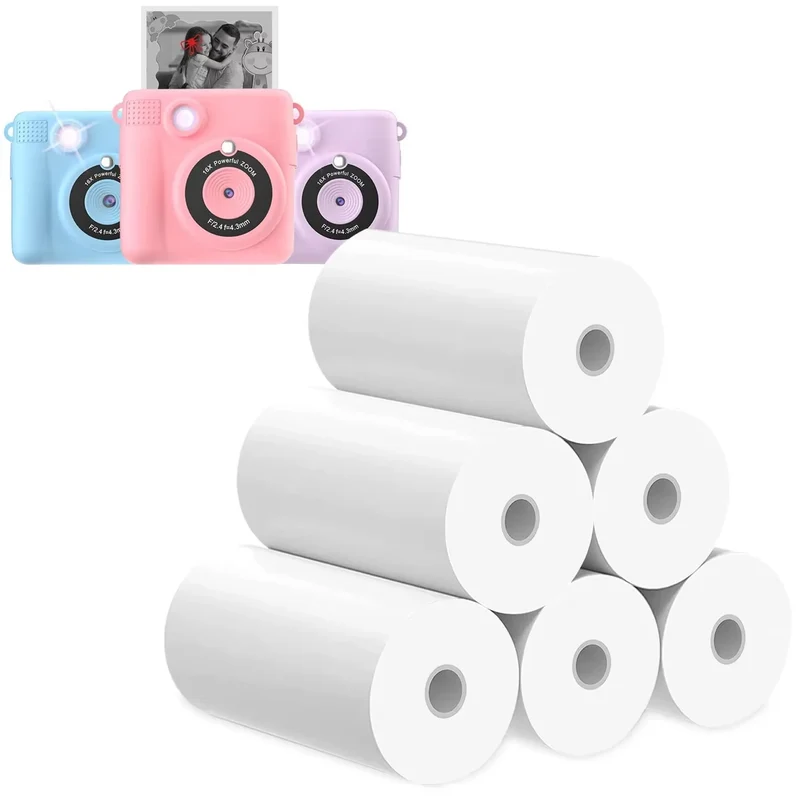 3-40Rolls 57x25MM Thermal Paper White Children Camera Instant Print Kids Camera Printing Paper Replacement Accessories Parts