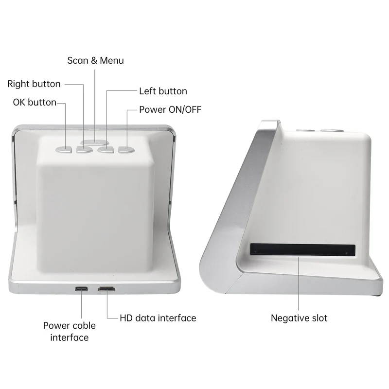 Bisofice Film and Slide Scanner 5'' LCD Screen for 135 Film/126KPK /110 Film/Super8/ Monochrome/Slide to Digital JPEG Photos
