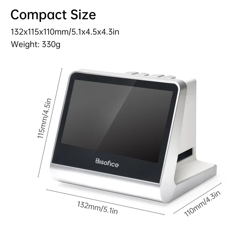 Bisofice Film and Slide Scanner 5'' LCD Screen for 135 Film/126KPK /110 Film/Super8/ Monochrome/Slide to Digital JPEG Photos