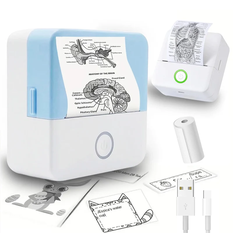 Mini HD Portable Label Thermal Printer Endurance Bluetooth Printer for Student Error Title Note Wrong Pocket Inkless Printing