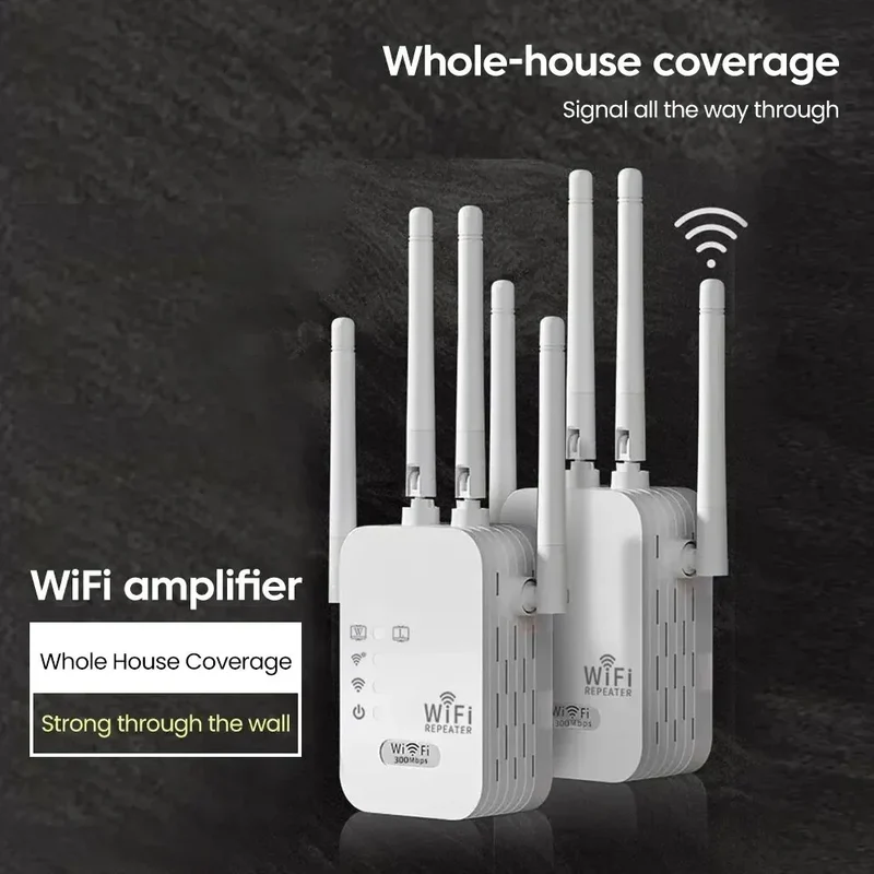 WALRAM 300Mbps Wireless WiFi Repeater 2.4G Signal Router 802.11N Long Range Wireless WiFi Extender Amplifier WIFI Booster