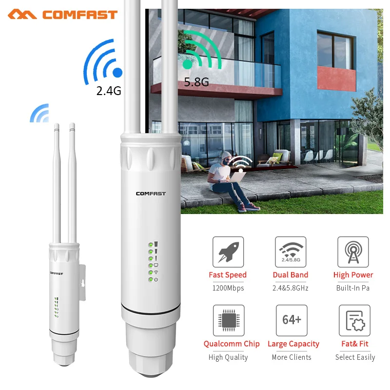 COMFAST AC1200/AC1300 Outdoor AP Router 2.4G/5G Dual Dand Long Range signal Extender Amplifie wireless WiFi Repeater waterproof