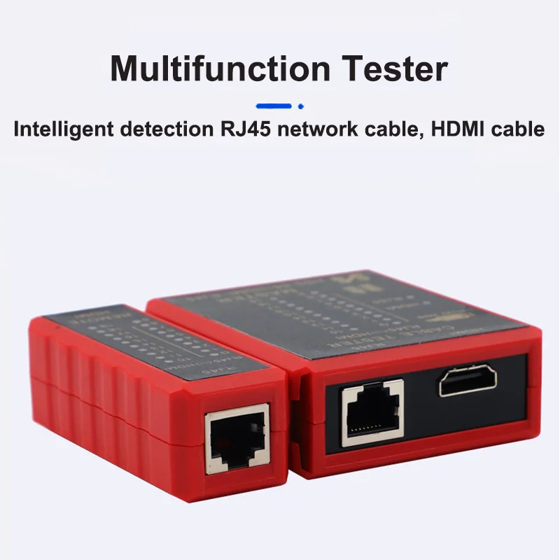 Multifunctional Cable Tester-HDTV-Compatible, RJ45 8P8C POE Anti-Burn&RJ11 Line Professional Test Tool for Network Maintenance