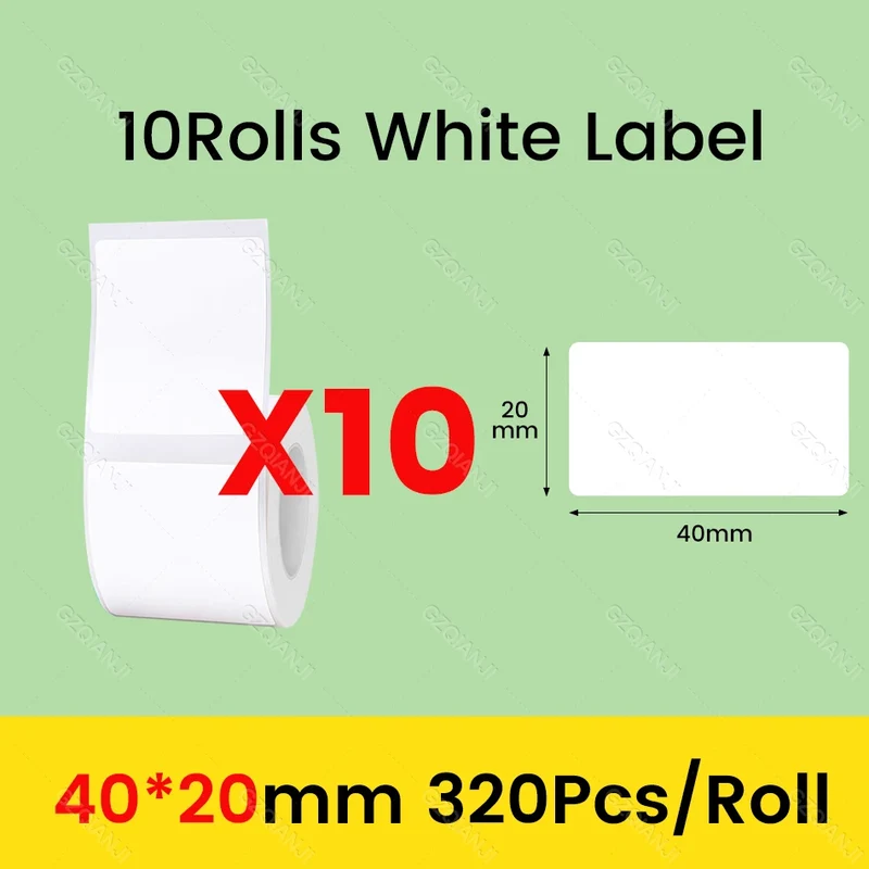 3/5/10 Rolls NiiMbot B21 B1 Label Printer Paper Roll Waterproof Anti-Oil Tear-Resistant Price Tag Pure White Sticker Papers