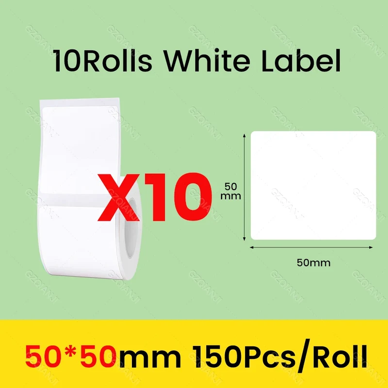 3/5/10 Rolls NiiMbot B21 B1 Label Printer Paper Roll Waterproof Anti-Oil Tear-Resistant Price Tag Pure White Sticker Papers