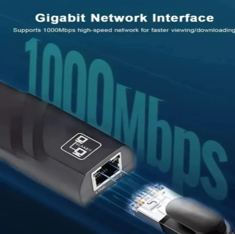 USB 3.0 to RJ45 Gigabit Ethernet Adapter 10/100/100embps Wired LAN Network Card for PC Laptop Mac Windows Android Not fon Switch