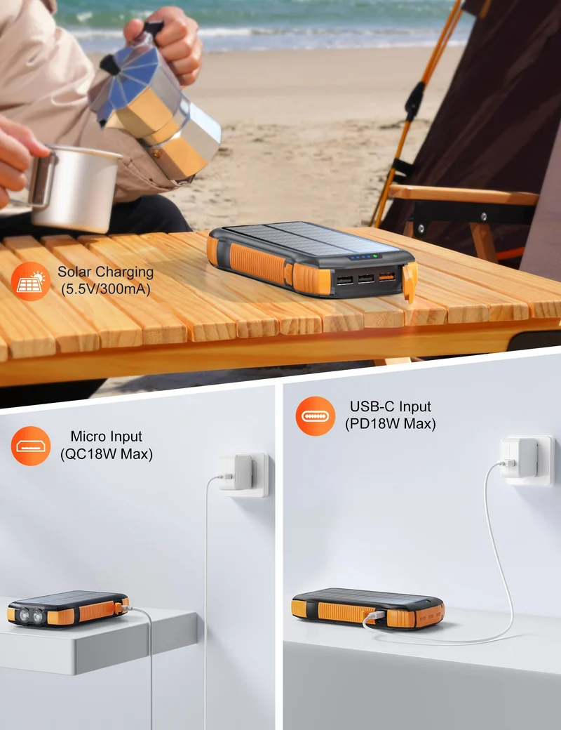 20000mAh Solar Power Bank