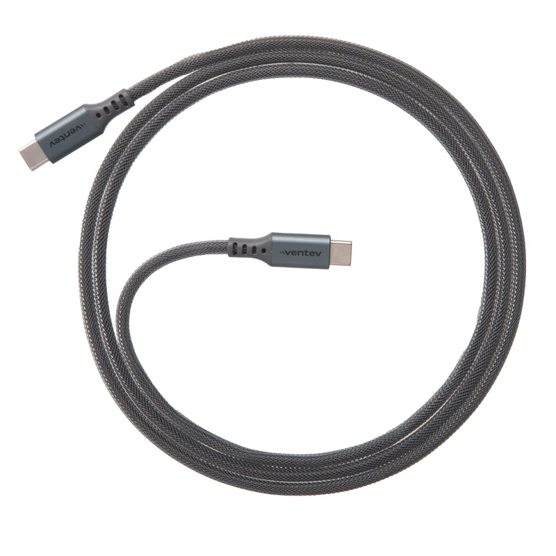 Ventev ChargeSync Alloy USB C to USB C Cable 4ft Steel